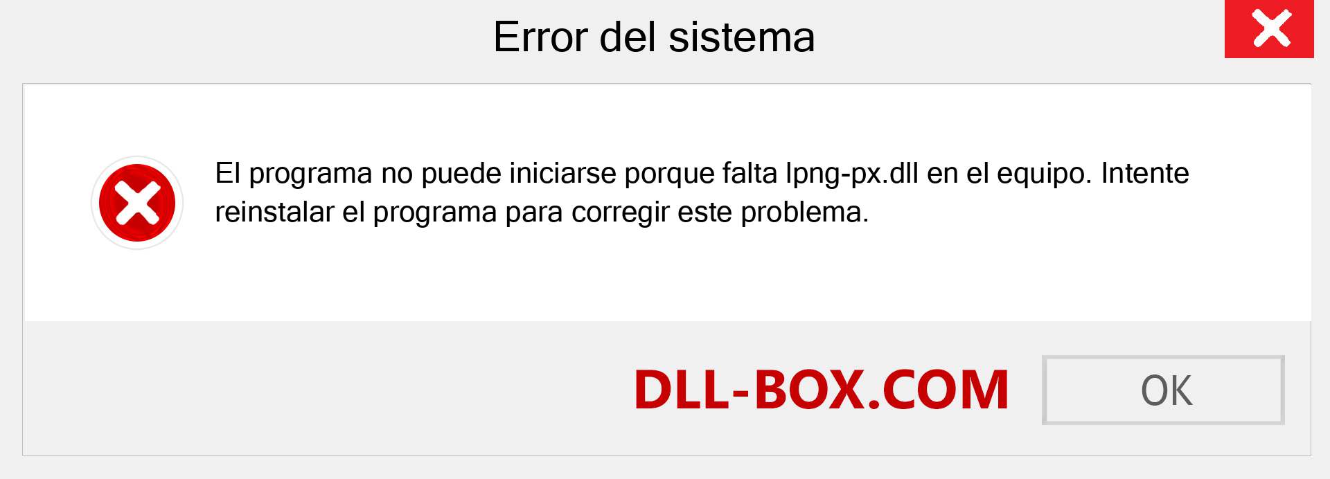 ¿Falta el archivo lpng-px.dll ?. Descargar para Windows 7, 8, 10 - Corregir lpng-px dll Missing Error en Windows, fotos, imágenes